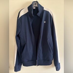 Sergio Tacchini Jacket Mens Large White Navy Tennis Track Full Zip, new